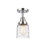 447-1C-PC-G513 1-Light 5" Polished Chrome Flush Mount - Clear Deco Swirl Small Bell Glass - LED Bulb - Dimmensions: 5 x 5 x 10 - Sloped Ceiling Compatible: No