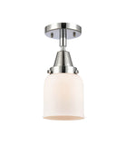 447-1C-PC-G51 1-Light 5" Polished Chrome Flush Mount - Matte White Cased Small Bell Glass - LED Bulb - Dimmensions: 5 x 5 x 10 - Sloped Ceiling Compatible: No