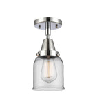 447-1C-PC-G52 1-Light 5" Polished Chrome Flush Mount - Clear Small Bell Glass - LED Bulb - Dimmensions: 5 x 5 x 10 - Sloped Ceiling Compatible: No