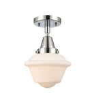 447-1C-PC-G531 1-Light 7.5" Polished Chrome Flush Mount - Matte White Cased Small Oxford Glass - LED Bulb - Dimmensions: 7.5 x 7.5 x 9 - Sloped Ceiling Compatible: No