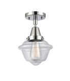 447-1C-PC-G532 1-Light 7.5" Polished Chrome Flush Mount - Clear Small Oxford Glass - LED Bulb - Dimmensions: 7.5 x 7.5 x 9 - Sloped Ceiling Compatible: No