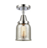 447-1C-PC-G58 1-Light 5" Polished Chrome Flush Mount - Silver Plated Mercury Small Bell Glass - LED Bulb - Dimmensions: 5 x 5 x 12.5 - Sloped Ceiling Compatible: No