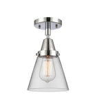 447-1C-PC-G62 1-Light 6.25" Polished Chrome Flush Mount - Clear Small Cone Glass - LED Bulb - Dimmensions: 6.25 x 6.25 x 10 - Sloped Ceiling Compatible: No