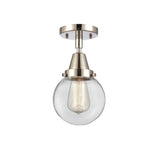 1-Light 6" Antique Brass Flush Mount - Clear Beacon LED