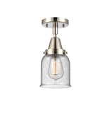447-1C-PN-G54 1-Light 5" Polished Nickel Flush Mount - Seedy Small Bell Glass - LED Bulb - Dimmensions: 5 x 5 x 10 - Sloped Ceiling Compatible: No