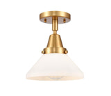 447-1C-SG-G4471 1-Light 8" Satin Gold Flush Mount - White Caden Glass - LED Bulb - Dimmensions: 8 x 8 x 7 - Sloped Ceiling Compatible: No
