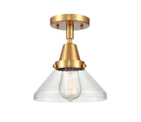 447-1C-SG-G4474 1-Light 8" Satin Gold Flush Mount - Seedy Caden Glass - LED Bulb - Dimmensions: 8 x 8 x 7 - Sloped Ceiling Compatible: No