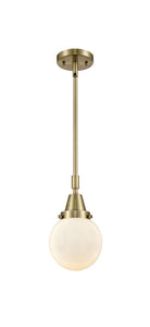 Stem Hung 6" Beacon Mini Pendant - Globe-Orb Matte White Glass - Choice of Finish And Incandesent Or LED Bulbs
