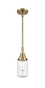 Stem Hung 4.5" Antique Brass Mini Pendant - Seedy Dover Glass LED