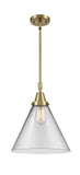 447-1S-AB-G42-L Stem Hung 12" Antique Brass Mini Pendant - LED Bulb