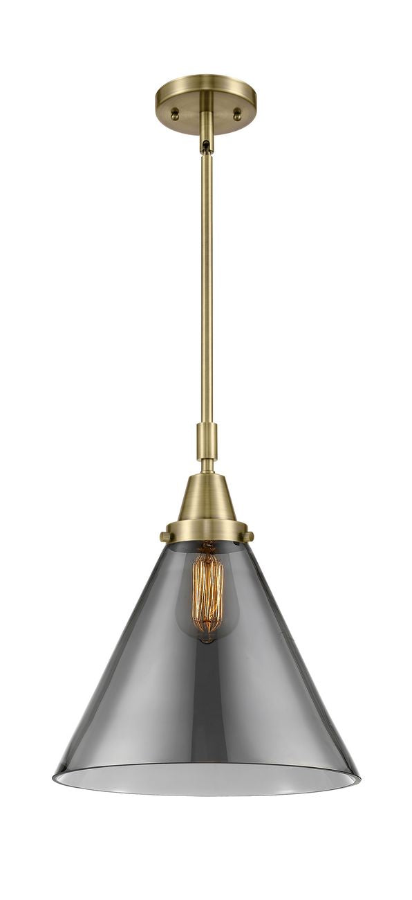 447-1S-AB-G43-L Stem Hung 12" Antique Brass Mini Pendant - LED Bulb