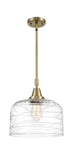 447-1S-AB-G713-L Stem Hung 12" Antique Brass Mini Pendant - LED Bulb