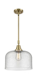 447-1S-AB-G74-L Stem Hung 12" Antique Brass Mini Pendant - LED Bulb