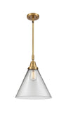 Stem Hung 12" Cone Pendant - Cone Clear Glass LED