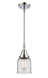 447-1S-PC-G52 Stem Hung 5" Polished Chrome Mini Pendant - Clear Small Bell Glass - LED Bulb - Dimmensions: 5 x 5 x 11.125<br>Minimum Height : 14.125<br>Maximum Height : 44.125 - Sloped Ceiling Compatible: Yes