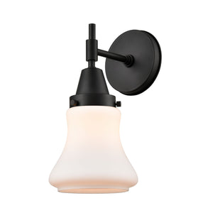 1-Light 6" Matte Black Sconce - Matte White Bellmont Glass LED