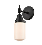 1-Light 4.5" Matte Black Sconce - Matte White Cased Dover Glass LED
