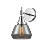 447-1W-PC-G173 1-Light 6.75" Polished Chrome Sconce - Plated Smoke Fulton Glass - LED Bulb - Dimmensions: 6.75 x 8.625 x 10.5 - Glass Up or Down: Yes