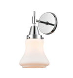 447-1W-PC-G191 1-Light 6" Polished Chrome Sconce - Matte White Bellmont Glass - LED Bulb - Dimmensions: 6 x 8.25 x 11.5 - Glass Up or Down: Yes