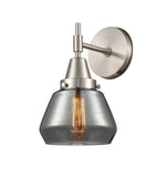 447-1W-SN-G173 1-Light 6.75" Satin Nickel Sconce - Plated Smoke Fulton Glass - LED Bulb - Dimmensions: 6.75 x 8.625 x 10.5 - Glass Up or Down: Yes