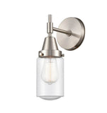 447-1W-SN-G314 1-Light 4.5" Satin Nickel Sconce - Seedy Dover Glass - LED Bulb - Dimmensions: 4.5 x 7.5 x 11.75 - Glass Up or Down: Yes
