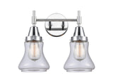 447-2W-PC-G192 2-Light 15" Polished Chrome Bath Vanity Light - Clear Bellmont Glass - LED Bulb - Dimmensions: 15 x 8.25 x 11.5 - Glass Up or Down: Yes
