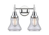 447-2W-PC-G194 2-Light 15" Polished Chrome Bath Vanity Light - Seedy Bellmont Glass - LED Bulb - Dimmensions: 15 x 8.25 x 11.5 - Glass Up or Down: Yes