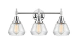447-3W-PC-G172 3-Light 24.75" Polished Chrome Bath Vanity Light - Clear Fulton Glass - LED Bulb - Dimmensions: 24.75 x 8.625 x 10.5 - Glass Up or Down: Yes