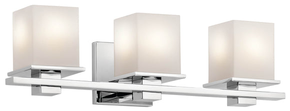 Kichler Lighting 45151CH Tully 24in. 3 Light Vanity Light with Satin Etched Cased Opal Glass Chrome