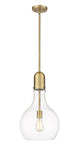 Stem Hung 11.75" Brushed Brass Mini Pendant - Clear Amherst Glass LED