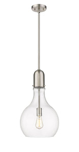 Stem Hung 11.75" Brushed Brass Mini Pendant - Clear Amherst Glass LED