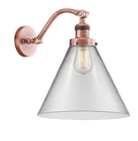 1-Light 12" Antique Copper Sconce - Clear Cone 12" Glass LED