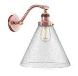 1-Light 12" Antique Copper Sconce - Seedy Cone 12" Glass LED