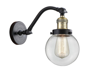 515-1W-BAB-G202-6-LED 1-Light 6" Beacon Black Antique Brass Sconce - C LED