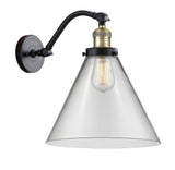 515-1W-BAB-G42-L 1-Light 12" Black Antique Brass Sconce - Clear Cone 12" Glass - LED Bulb - Dimmensions: 12 x 14 x 14 - Glass Up or Down: Yes