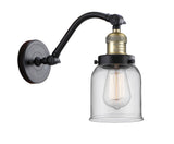 515-1W-BAB-G52 1-Light 5" Black Antique Brass Sconce - Clear Small Bell Glass - LED Bulb - Dimmensions: 5 x 10 x 11.5 - Glass Up or Down: Yes