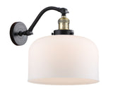 515-1W-BAB-G71-L 1-Light 12" Black Antique Brass Sconce - Matte White Cased X-Large Bell Glass - LED Bulb - Dimmensions: 12 x 12 x 13 - Glass Up or Down: Yes
