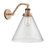 515-1W-BB-G44-L 1-Light 12" Brushed Brass Sconce - Seedy Cone 12" Glass - LED Bulb - Dimmensions: 12 x 14 x 14 - Glass Up or Down: Yes