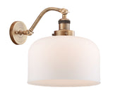 515-1W-BB-G71-L 1-Light 12" Brushed Brass Sconce - Matte White Cased X-Large Bell Glass - LED Bulb - Dimmensions: 12 x 12 x 13 - Glass Up or Down: Yes