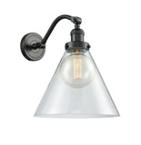 515-1W-OB-G42-L 1-Light 12" Oil Rubbed Bronze Sconce - Clear Cone 12" Glass - LED Bulb - Dimmensions: 12 x 14 x 14 - Glass Up or Down: Yes
