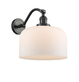 515-1W-OB-G71-L 1-Light 12" Oil Rubbed Bronze Sconce - Matte White Cased X-Large Bell Glass - LED Bulb - Dimmensions: 12 x 12 x 13 - Glass Up or Down: Yes