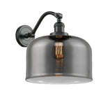 515-1W-OB-G73-L 1-Light 12" Oil Rubbed Bronze Sconce - Plated Smoke X-Large Bell Glass - LED Bulb - Dimmensions: 12 x 12 x 13 - Glass Up or Down: Yes