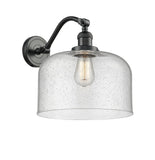 515-1W-OB-G74-L 1-Light 12" Oil Rubbed Bronze Sconce - Seedy X-Large Bell Glass - LED Bulb - Dimmensions: 12 x 12 x 13 - Glass Up or Down: Yes