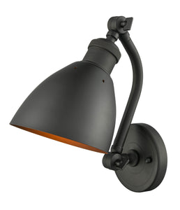 1-Light 5" Oil Rubbed Bronze Sconce - Oil Rubbed Bronze Salem Shade - LED Bulb