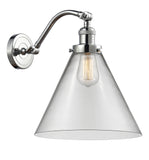 515-1W-PC-G42-L 1-Light 12" Polished Chrome Sconce - Clear Cone 12" Glass - LED Bulb - Dimmensions: 12 x 14 x 14 - Glass Up or Down: Yes
