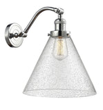515-1W-PC-G44-L 1-Light 12" Polished Chrome Sconce - Seedy Cone 12" Glass - LED Bulb - Dimmensions: 12 x 14 x 14 - Glass Up or Down: Yes