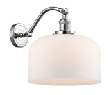 515-1W-PC-G71-L 1-Light 12" Polished Chrome Sconce - Matte White Cased X-Large Bell Glass - LED Bulb - Dimmensions: 12 x 12 x 13 - Glass Up or Down: Yes