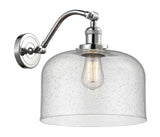 515-1W-PC-G74-L 1-Light 12" Polished Chrome Sconce - Seedy X-Large Bell Glass - LED Bulb - Dimmensions: 12 x 12 x 13 - Glass Up or Down: Yes