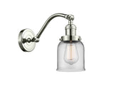 515-1W-PN-G52 1-Light 5" Polished Nickel Sconce - Clear Small Bell Glass - LED Bulb - Dimmensions: 5 x 10 x 11.5 - Glass Up or Down: Yes