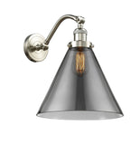 515-1W-SN-G43-L 1-Light 12" Brushed Satin Nickel Sconce - Plated Smoke Cone 12" Glass - LED Bulb - Dimmensions: 12 x 14 x 14 - Glass Up or Down: Yes